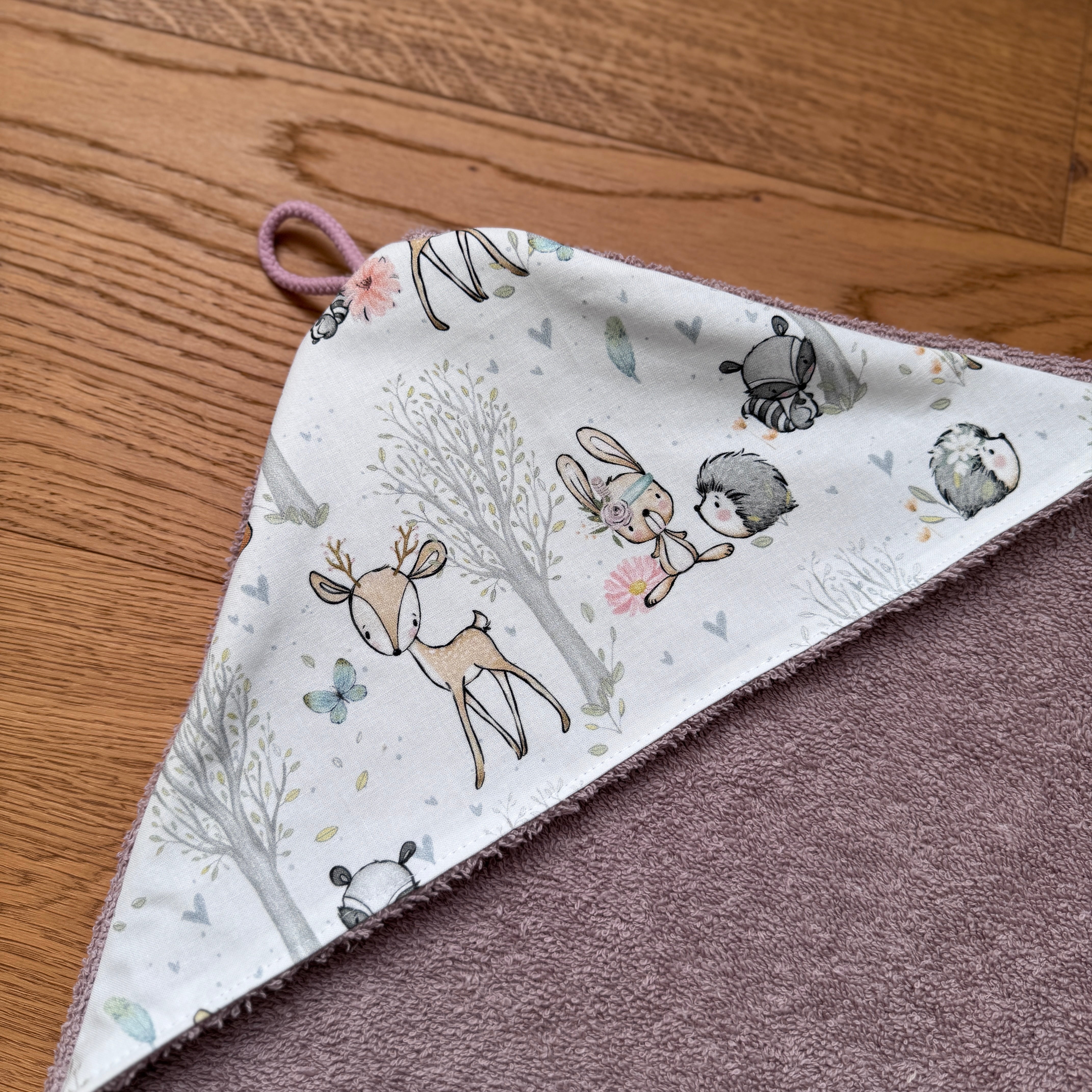 Badetuch-Set „Waldtiere pastell“